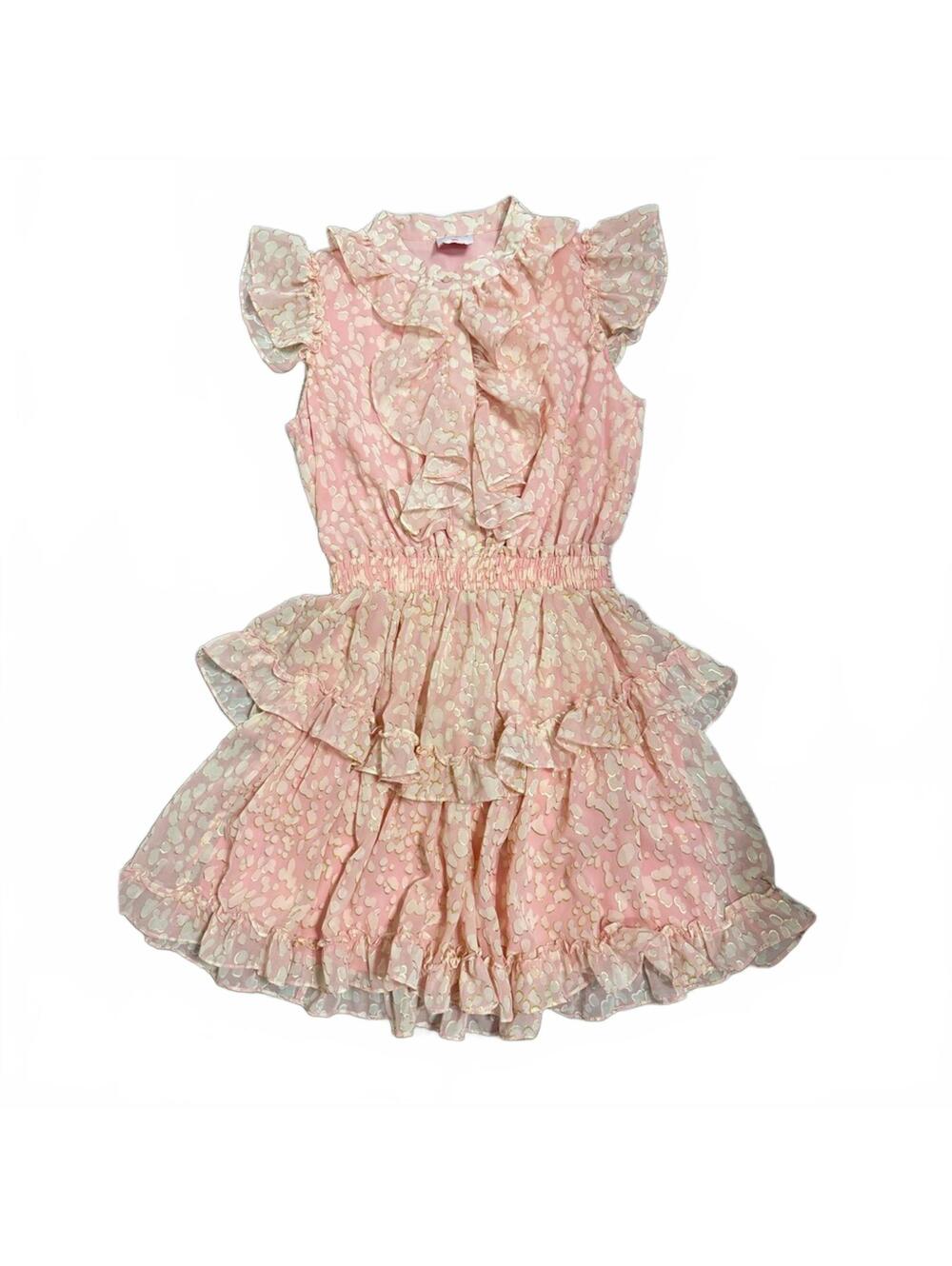 {SOLD} Buddy Love Pink Bubble Bath Astrid Ruffle Tiered Mini Dress XS - Picture 2 of 6